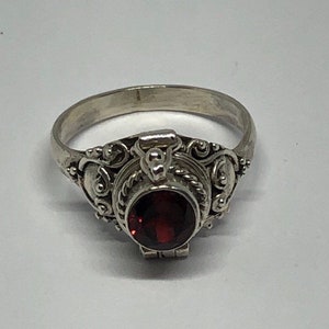 Poison Ring, Garnet Poison Ring Size 4, Garnet Poison Ring Size 8, Garnet Poison Ring Size 10, Sterling Silver Ring