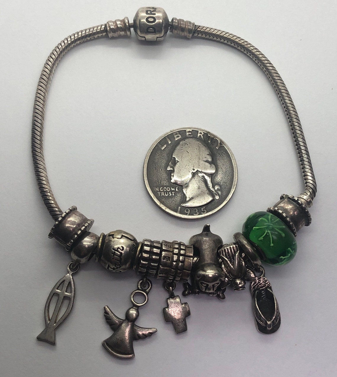 Sterling Silver PANDORA Religious Faith Charm Bracelet Etsy