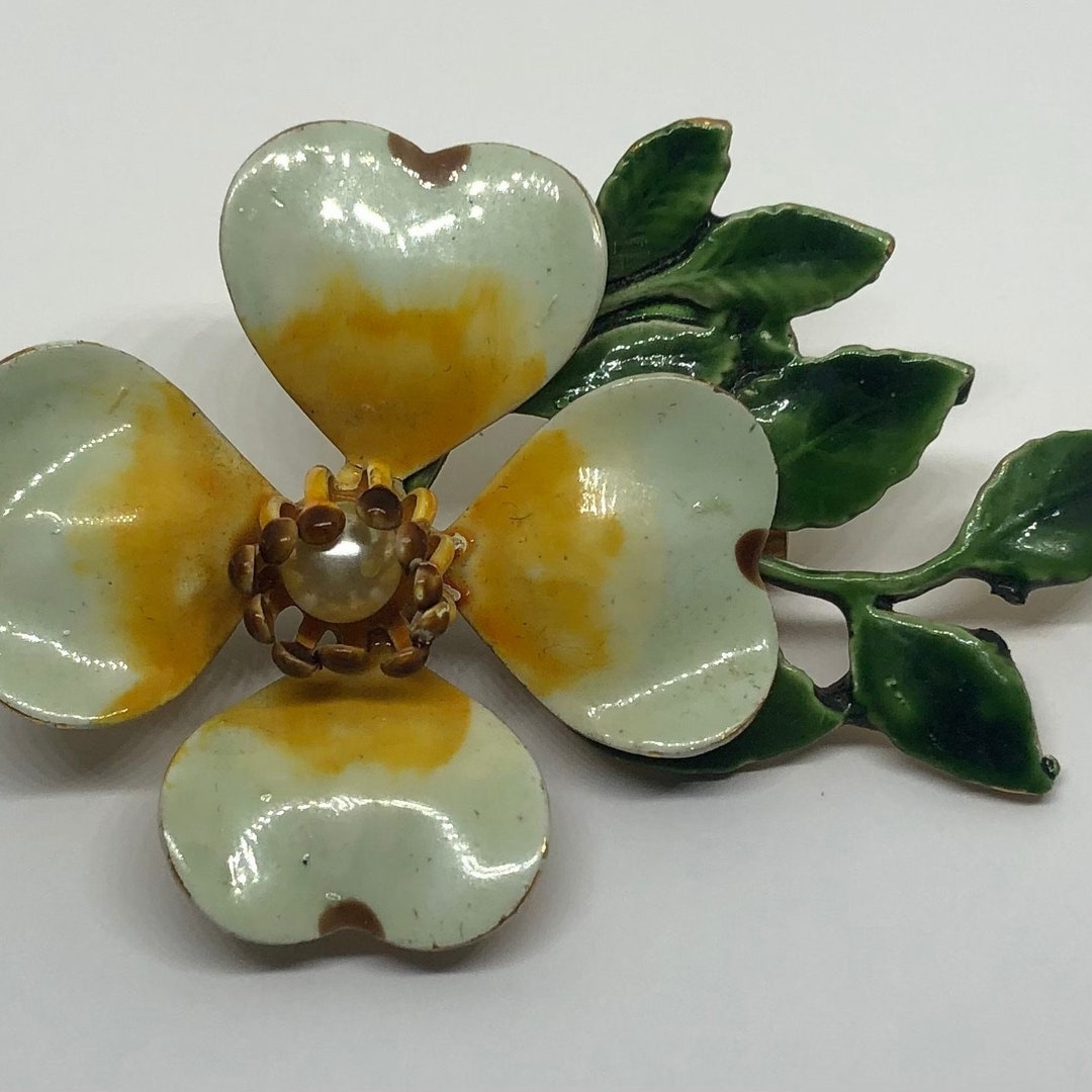 ORIGINAL BY ROBERT Flower Vintage Brooch, Vintage Enamel
