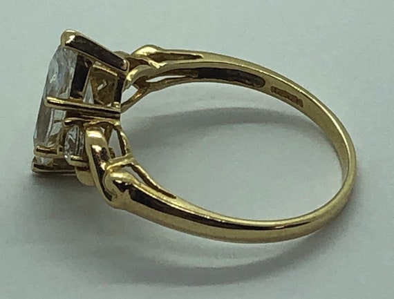 14K Gold Marquise Cubic Zirconia Ring Size 8, Wed… - image 7