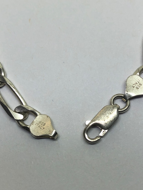 Sterling Silver Figaro Chain Necklace, 18” L, Marked 925 Italy - Etsy