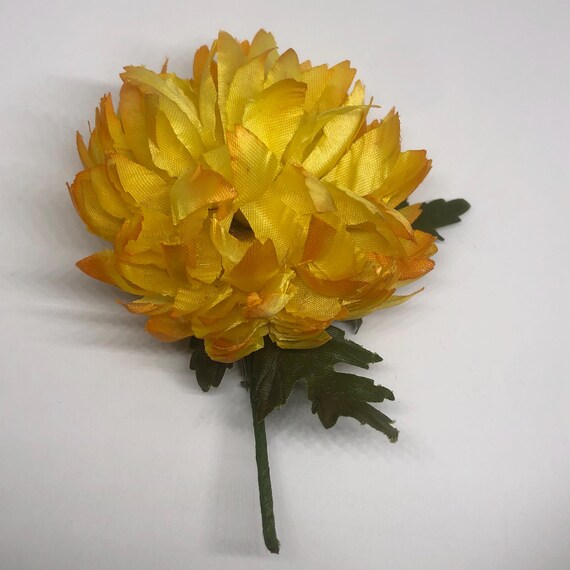 Vintage Yellow Flower Brooch, Flower Corsage For Prom Brooch