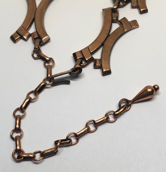 RENIOR Necklace, Mid Century 1950s Copper Linked … - image 7