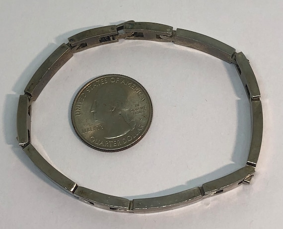 Sterling Silver Linked Bracelet, Signed Sterling … - image 4