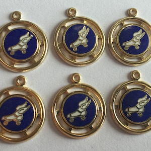 6 Vintage Roller Skating Pendants