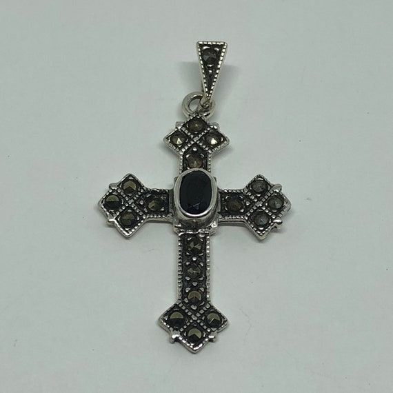 Silver Garnet Cross 20 L Silver Necklace Garnet Cross | Etsy