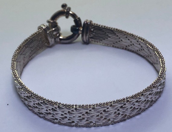 Beautiful Sterling Silver Woven Bracelet, Signed … - image 4
