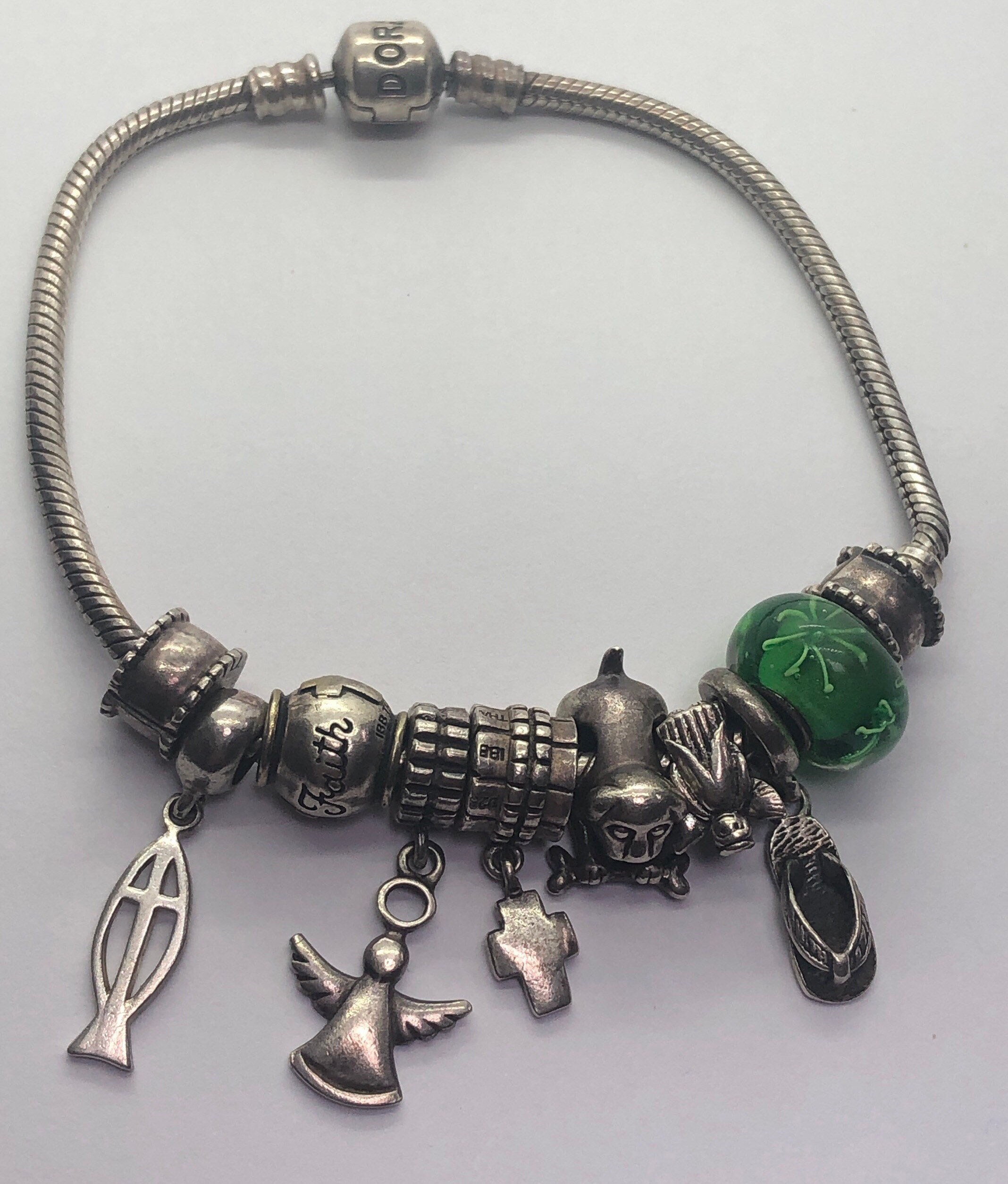 Sterling Silver PANDORA Religious Faith Charm Bracelet Etsy