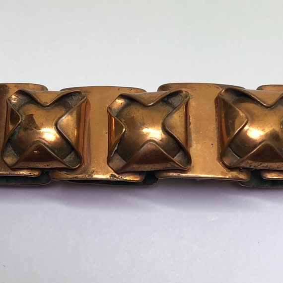 REBAJES Copper Link Bracelet, Mid Century 1950s C… - image 5