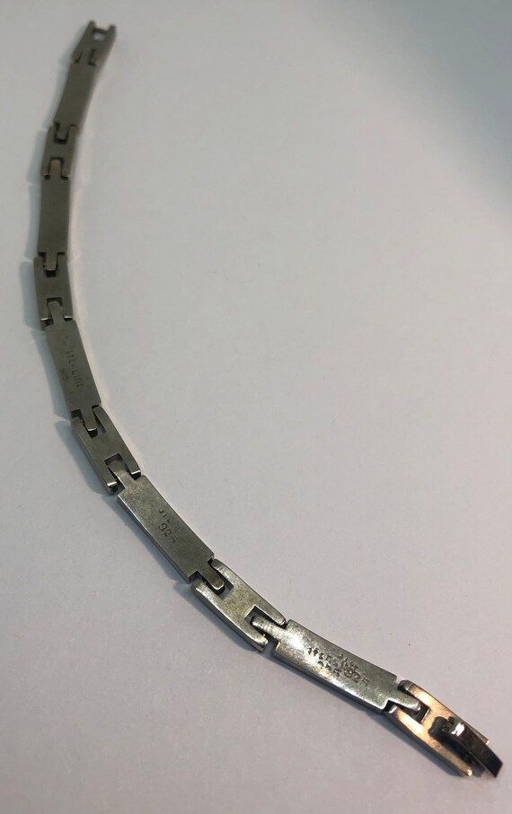 Sterling Silver Linked Bracelet, Signed Sterling … - image 8