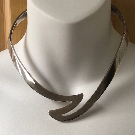 Vintage sterling silver collar necklace discount