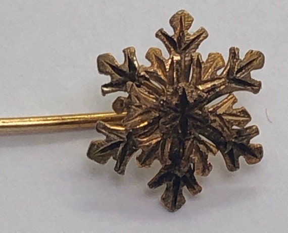 Vintage Snowflake Vimar 10K Gold Pin - image 6
