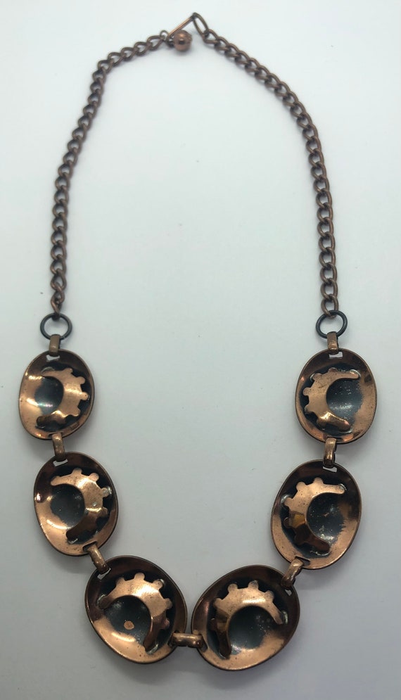 Brutalist Modernist Statement Copper Necklace, 18… - image 3