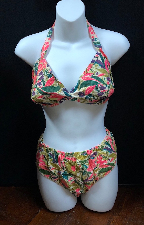 Paper Bikini Vintage, 1960s Rare Groovy Flower Po… - image 2