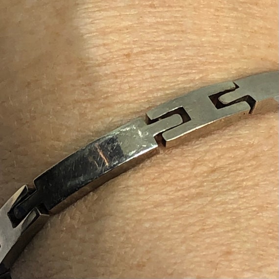 Sterling Silver Linked Bracelet, Signed Sterling … - image 2