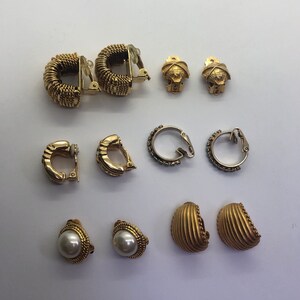 Vintage Clip On Earrings, Lot of 6 Vintage Statement Clip On Earrings