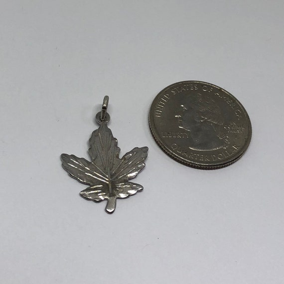 Leaf Silver Charm, Sterling Silver Charm - image 4