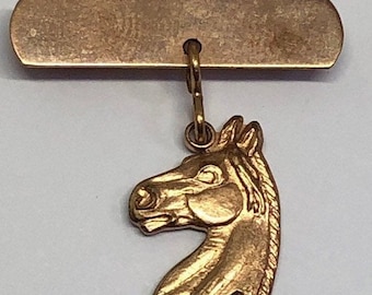 Vintage Horse Head Western Brooch, Can be engraved