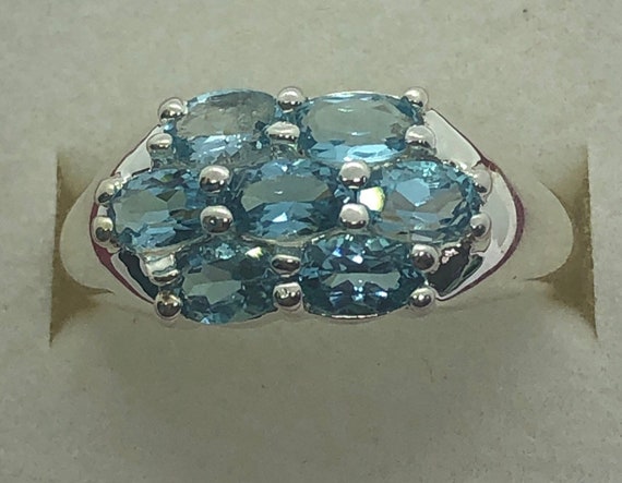 BLUE TOPAZ Sterling Silver Ring Size 8 1/2, Multi… - image 8