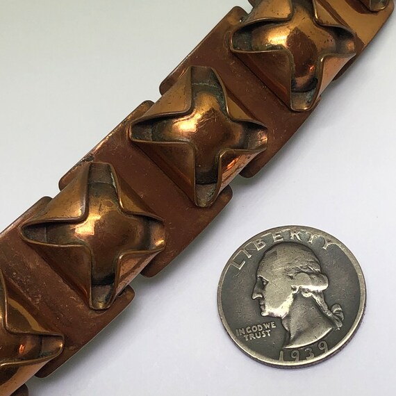 REBAJES Copper Link Bracelet, Mid Century 1950s C… - image 3