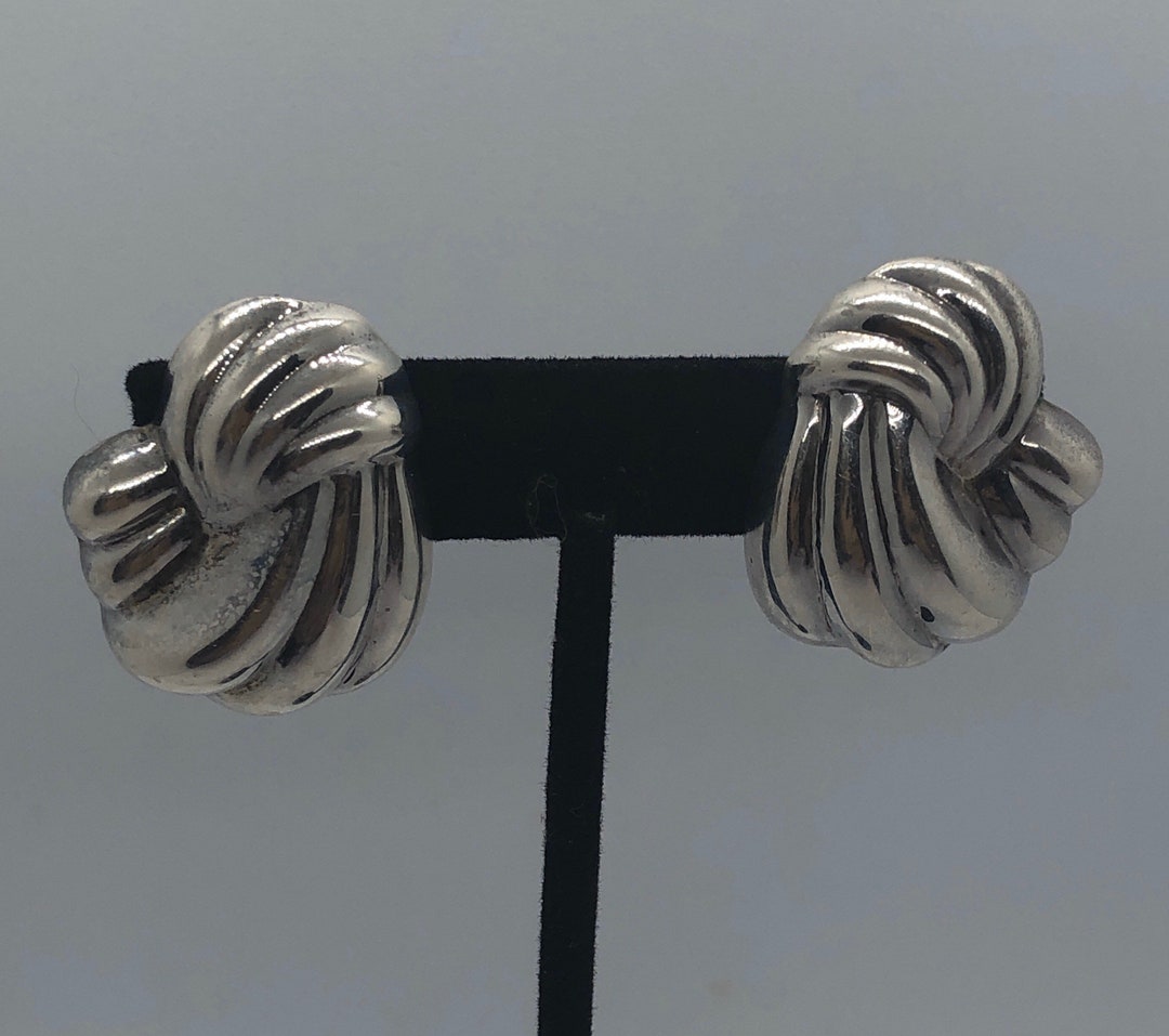 Geometric Clip on Earrings Sterling Silver Marked 925 - Etsy