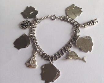 Vintage Sterling Silver Charm Bracelet