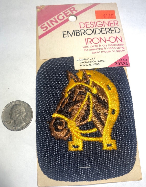 Vintage Horseshoe Patch, Jean Horse Patch, Iron O… - image 2