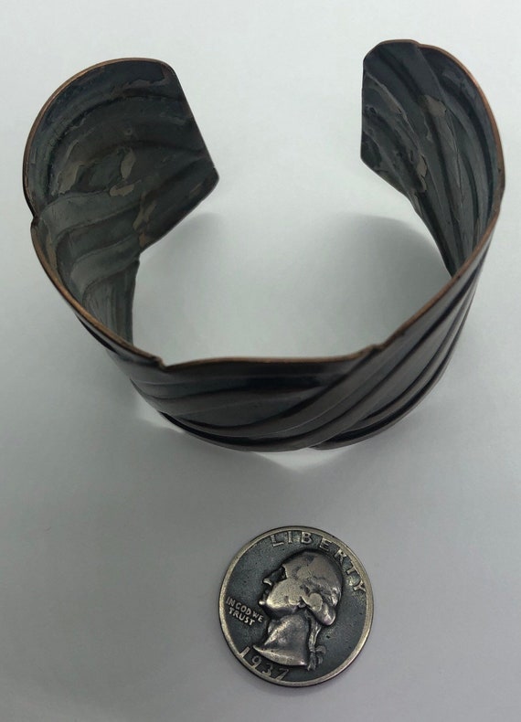 REBAJES Copper Scalloped Edges Cuff Bracelet, Mid… - image 6