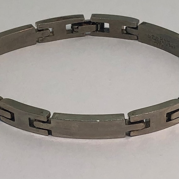 Sterling Silver Linked Bracelet, Signed Sterling … - image 1