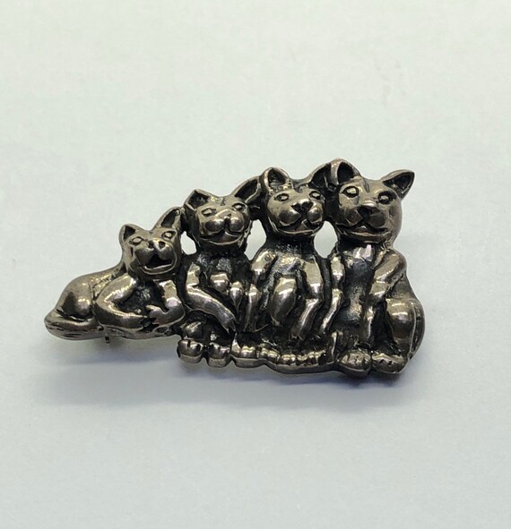Silver Cats Brooch - image 8
