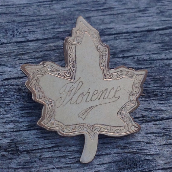 Florence Jewelry, Leaf Brooch, Florence Pin, Genu… - image 1