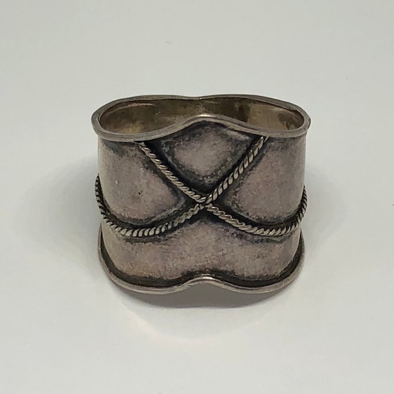 Beautiful Sterling Silver Ring, Silver Wide Band … - image 1
