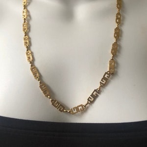 Vintage GIVENCHY LOGO Gold Plated Necklace, 23” L