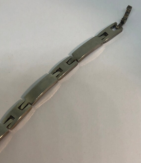 Sterling Silver Linked Bracelet, Signed Sterling … - image 5