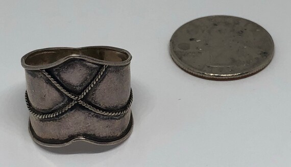 Beautiful Sterling Silver Ring, Silver Wide Band … - image 7