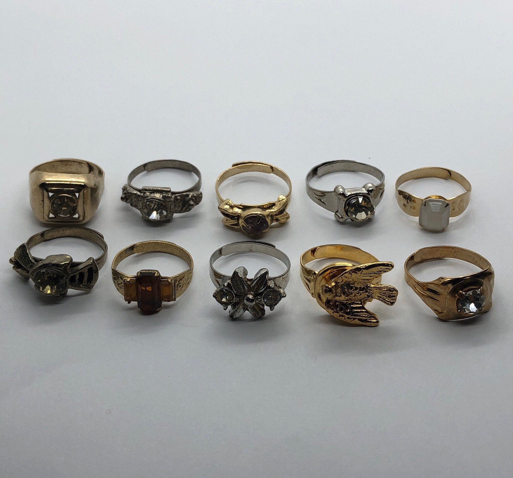 Vintage 1940's Toy Ring Lot of 10 DIFFERENT Toy Rings Etsy