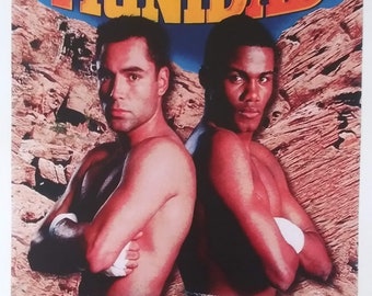 DeLaHOYA vs TRINIDAD fight poster laminated print