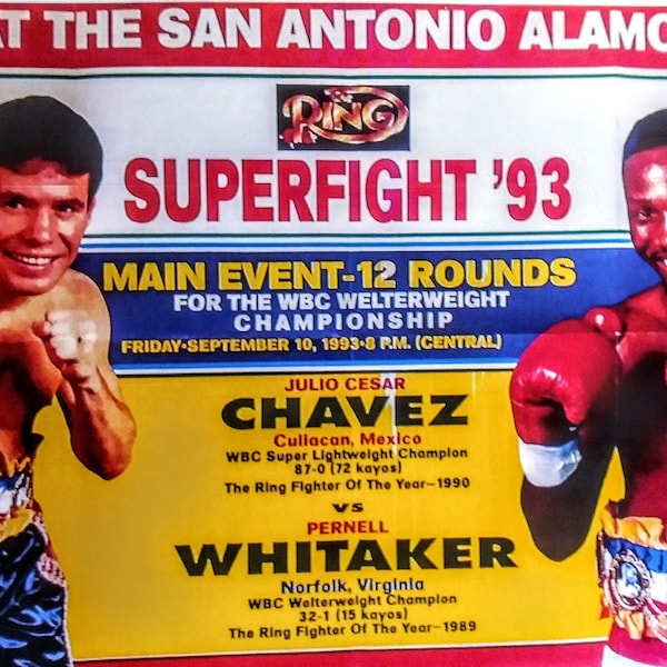 WHITAKER vs CHAVEZ fight poster laminated print