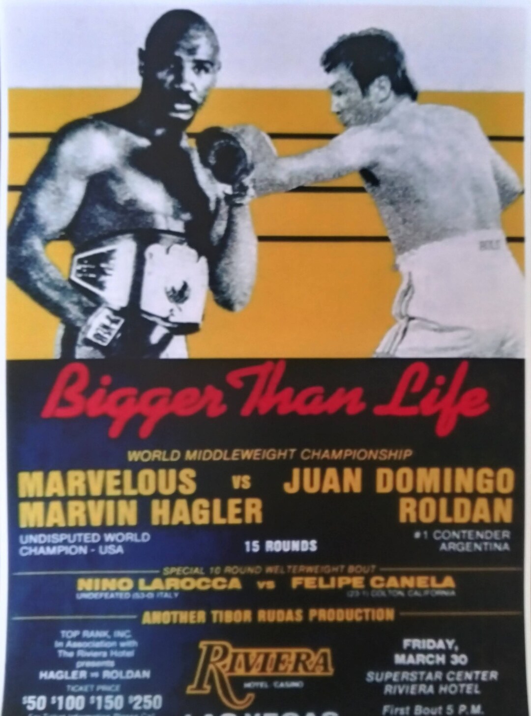 HAGLER Vs ROLDAN Fight Poster Laminated Print - Etsy