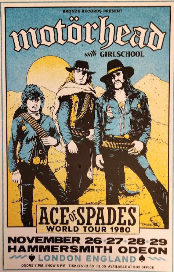 MOTORHEAD 1980 Live Ace of Spades Tour 11x17