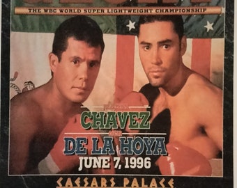 CHAVEZ vs De La HOYA fight poster laminated print