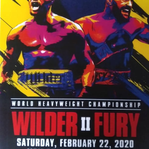 FURY vs WILDER 2 fight poster lasminated print