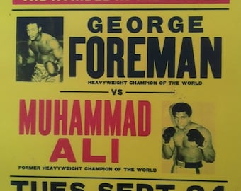ALI vs FOREMAN fight poster laminated print