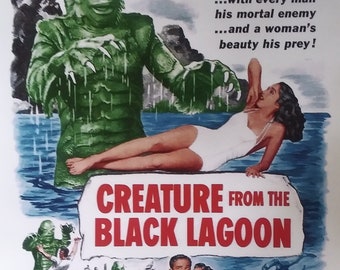 CREATURE from BLACK LAGOON (3) movie poster laminated print