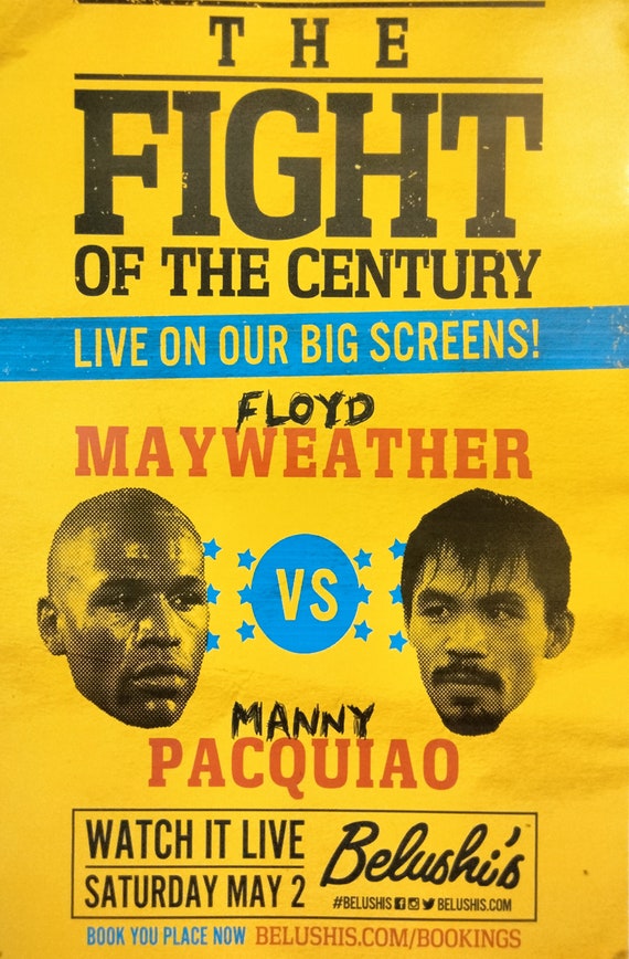 MAYWEATHER Vs PACQUIAO Belushi's Fight Poster Laminated Print - Etsy