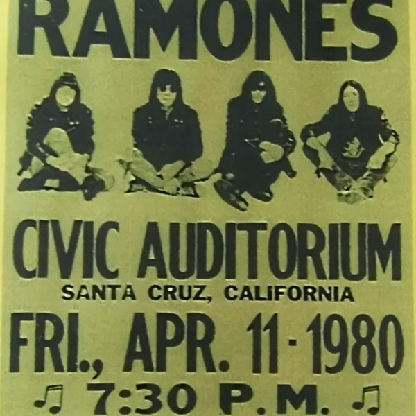 RAMONES 1980 concert poster laminated print