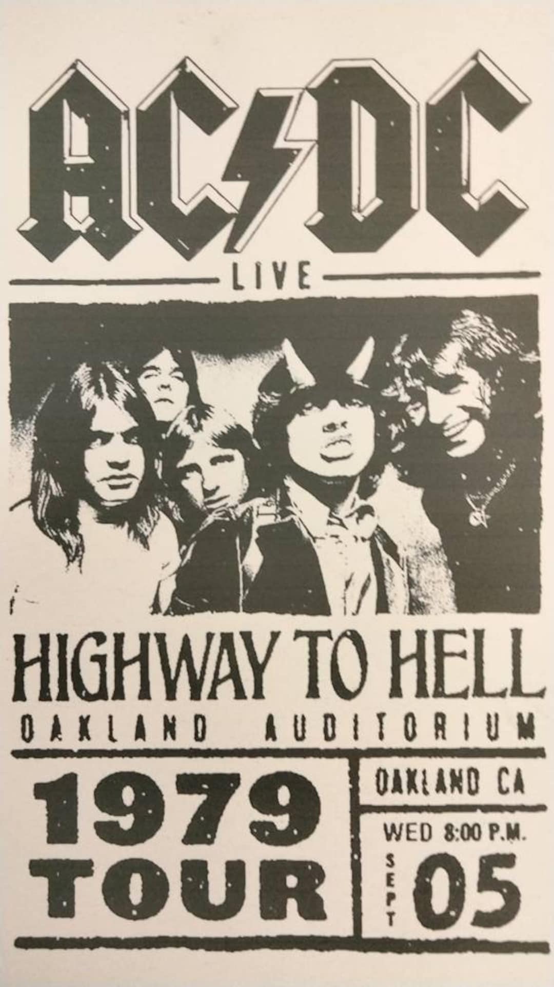 ACDC Highway to Hell 1979 Tour Poster Laminated Print - Etsy