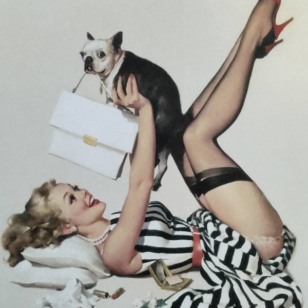 Lucky Dog 1958 Gil Elvgren laminated print