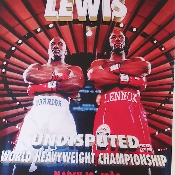 LEWIS vs HOLYFIELD fight poster laminated print