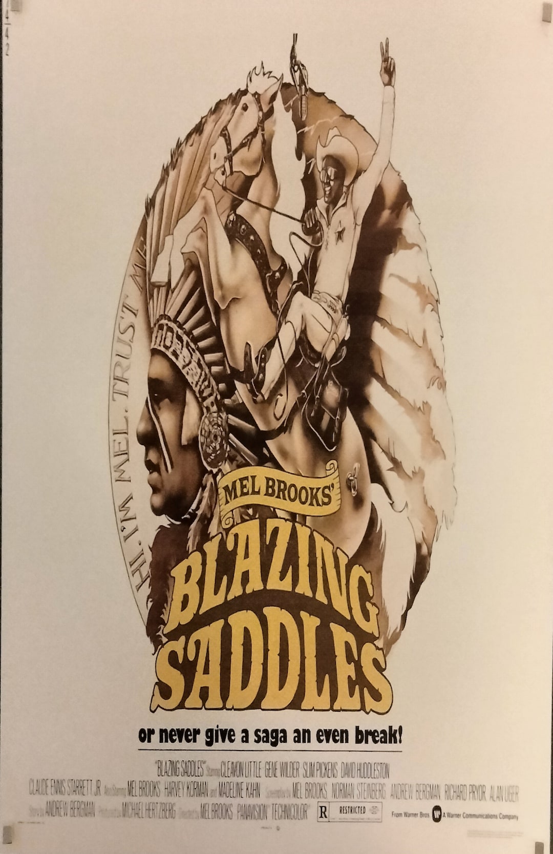 BLAZING SADDLES Movie Poster Laminated Print Etsy
